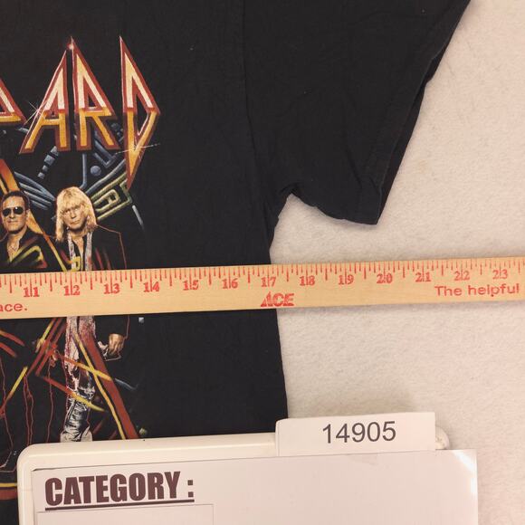 Def Leppard Band Graphic Crew Neck T Shirt Adult Mens Size Small S Black - Picture 7 of 9